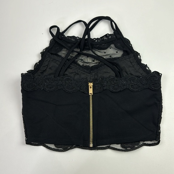 River Island Black Lace Crop Tank Top - Picture 4 of 8